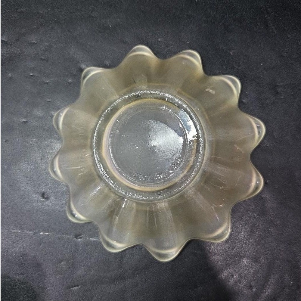 Frosted Clear Petal‎ Design Trinket Dish, Vintage Floral Plate, Made In USA Tray - Picture 5 of 11
